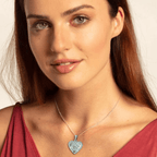 Personalised Photo Necklace – Heart Pendant With Custom Text Engraving Gift