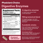 Physician's CHOICE Digestive Enzymes – 16 Enzymes with Organic Prebiotics & Probiotics (180 CT)
