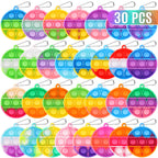 PICcircuit Kids Party Favors Fidget Toys Bulk 30 Pack — Mini Pop Keychains