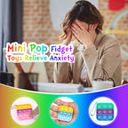 PICcircuit 30-Pack Mini Pop Fidget Keychains — Kids Party Favors & Classroom Prizes