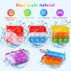 PICcircuit 30-Pack Mini Pop Fidget Keychains — Kids Party Favors & Classroom Prizes