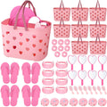 Pickmesh 8-Set Spa Party Supplies Kit for Sleepovers — Pink Baskets, Heart Mirrors, Cat Ear Headbands