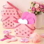 Pickmesh 8-Set Spa Party Supplies Kit for Sleepovers — Pink Baskets, Heart Mirrors, Cat Ear Headbands