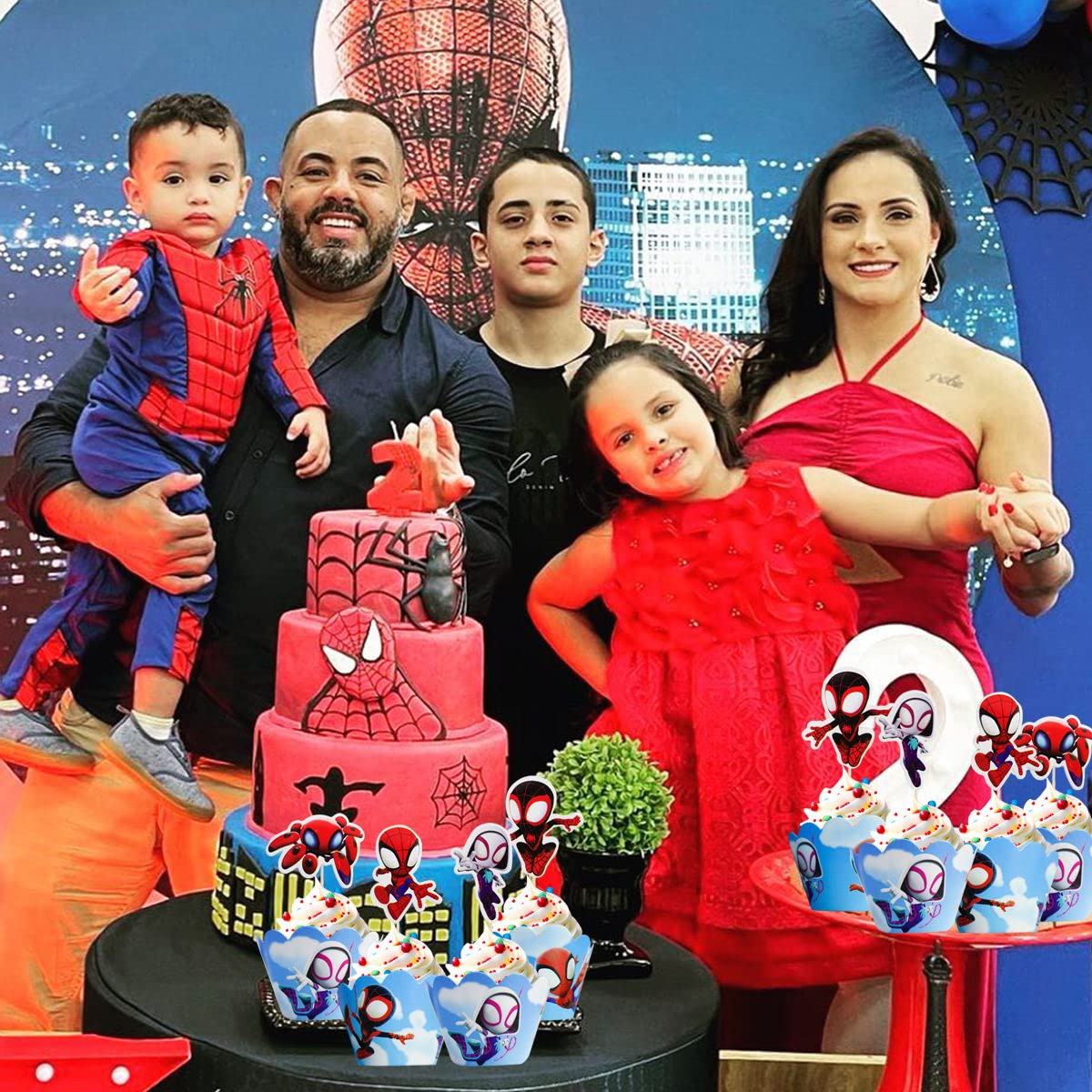 Piegricdiat 12pc Spidey & His Amazing Friends Cupcake Toppers with Wrappers