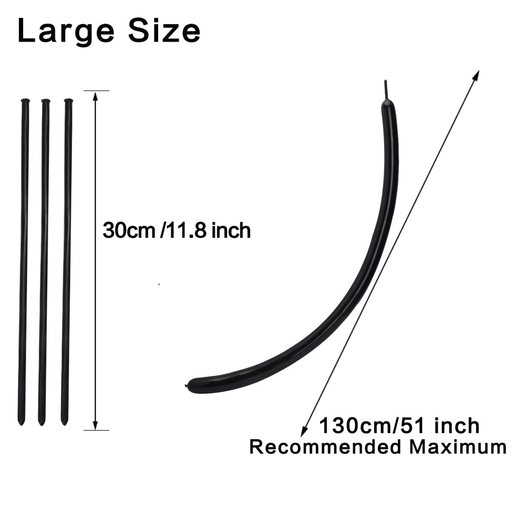 PIGETALE 260 Balloons – 100 Black Twisting Balloons for Animal Shapes & Party Decor
