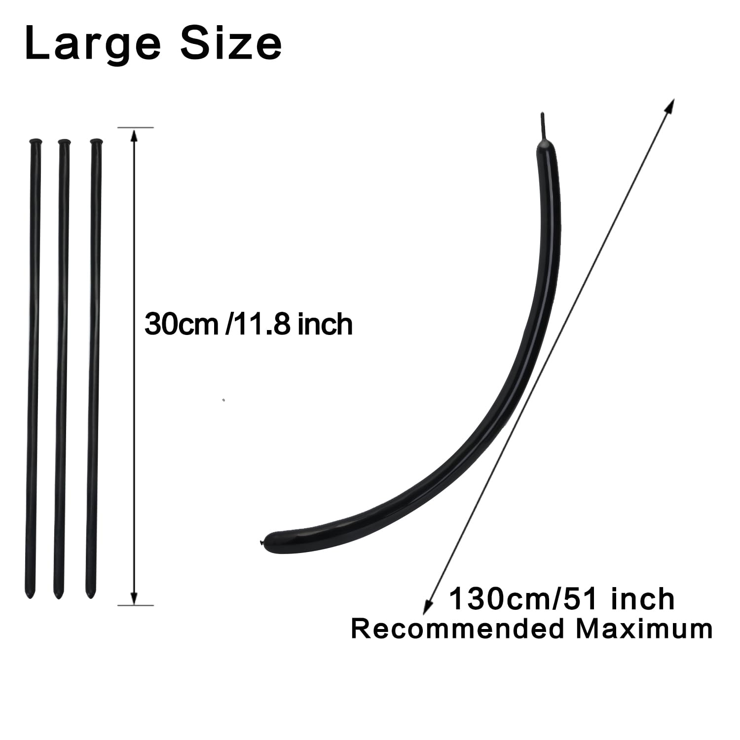 PIGETALE 260 Balloons – 100 Black Twisting Balloons for Animal Shapes & Party Decor