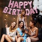 PIGETALE Pink Happy Birthday Banner - 16in 3D Foil Letter Balloons