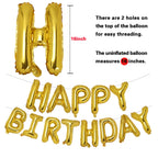 PIGETALE Gold Happy Birthday Banner – 16 Inch Mylar Letter Balloons, Reusable Party Decor