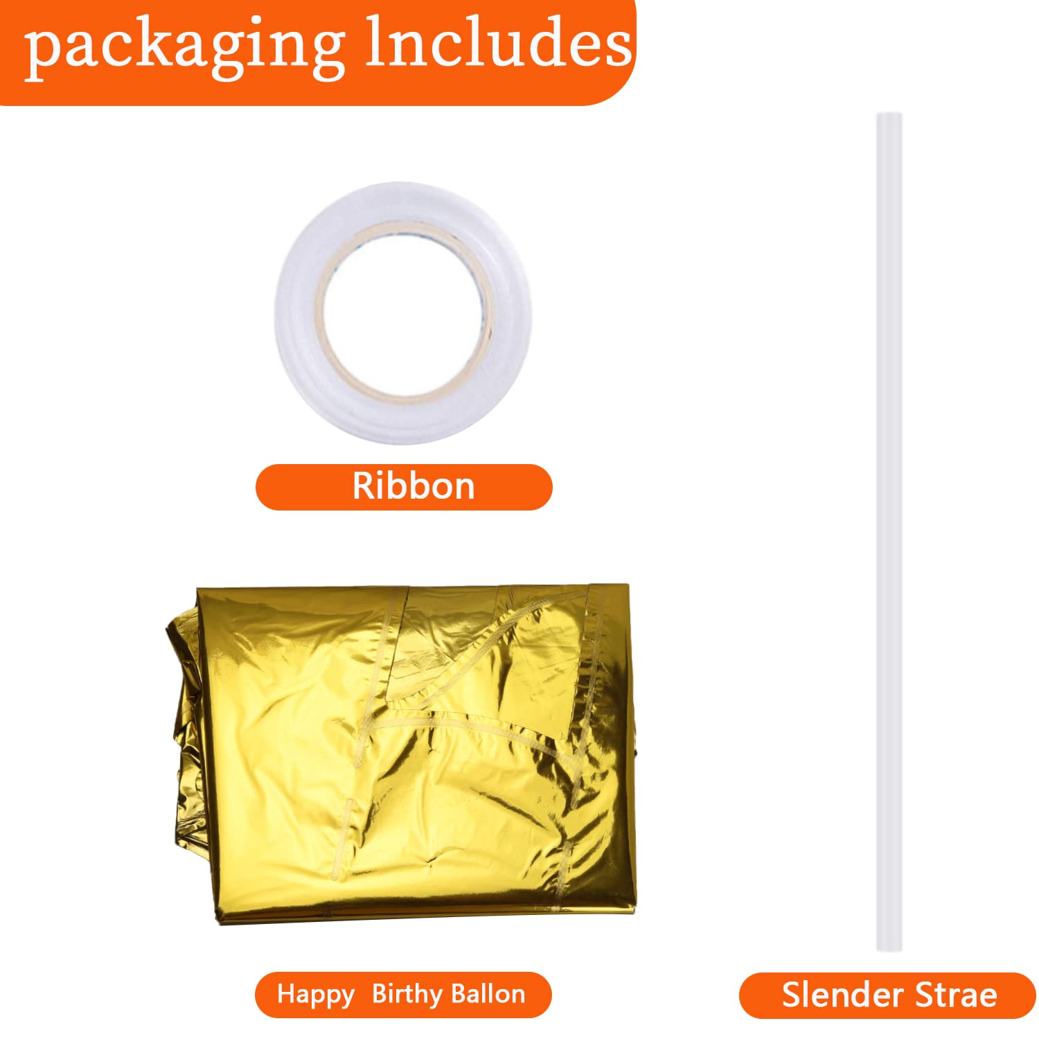 PIGETALE Gold Happy Birthday Banner – 16 Inch Mylar Letter Balloons, Reusable Party Decor