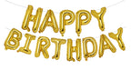 PIGETALE Gold Happy Birthday Banner – 16 Inch Mylar Letter Balloons, Reusable Party Decor