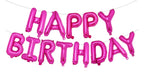 PIGETALE Happy Birthday Banner – 16-Inch Hot Pink Foil Letters, Reusable Party Decor