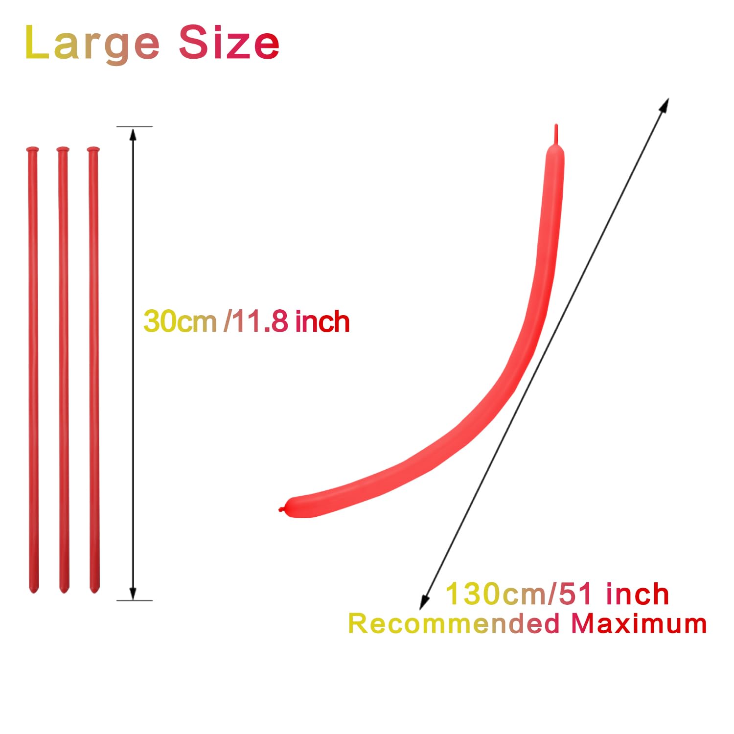 PIGETALE 100pcs 260q Long Skinny Balloons Rainbow – Thick Latex Twisting Balloons for DIY Party Decor