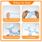 PIGETALE 100Pcs 260 Balloons – Pastel Long Balloons for Balloon Garlands, Animal Modeling & Party Decor
