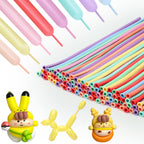 PIGETALE 100Pcs 260 Balloons – Pastel Long Balloons for Balloon Garlands, Animal Modeling & Party Decor