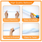 PIGETALE 100Pcs 260 Balloons – Pastel Long Balloons for Balloon Garlands, Animal Modeling & Party Decor