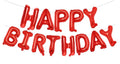 PIGETALE Red Happy Birthday Banner – 16 Inch 3D Foil Letter Balloons, Reusable Party Decor