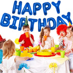 PIGETALE 16-Inch Royal Blue Happy Birthday Balloon Banner – 13 Letter Balloons & Aluminum Foil Decorations