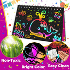Pigipigi Kids Party Favors: 36-Pack Scratch Rainbow Notebooks & 38-Piece Craft Kit