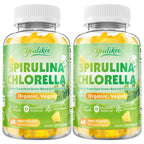 2 Pack Organic Spirulina & Chlorella Gummies – Pineapple Flavor, Vitamin C & Zinc
