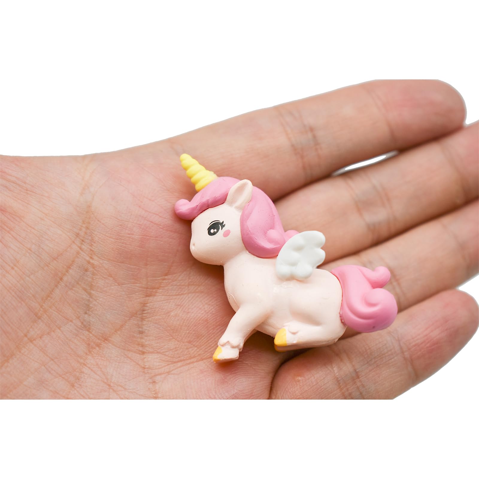 Pinenjoy 8Pcs Mini Flying Horse Unicorn Figurines — Resin Cake Toppers & Fairy Garden Decor