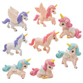 Pinenjoy 8Pcs Mini Flying Horse Unicorn Figurines — Resin Cake Toppers & Fairy Garden Decor