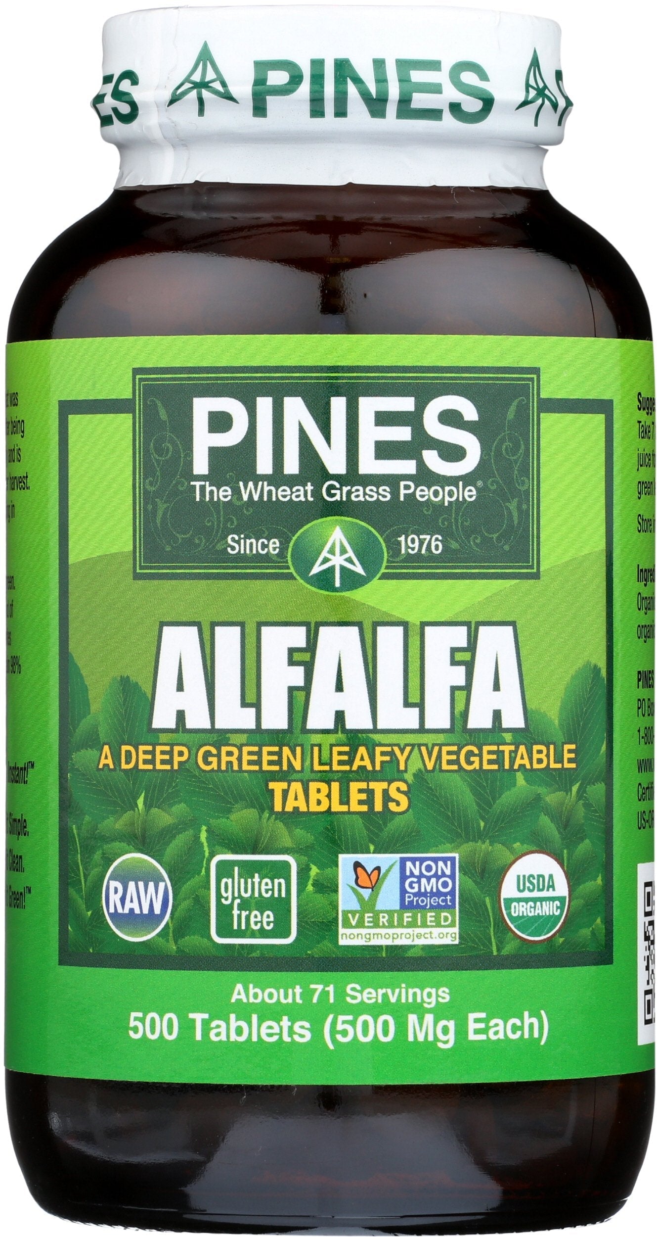 PINES Bio-Luzerne – 500 Tabletten | GVO-frei, USDA Bio