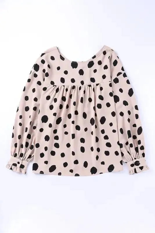 Pink Button Frill Cuffs Oversize Puff Sleeve Blouse