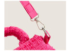 Pink Doll Crossbody Handbag – Barrel Shape, Tweed, Party-Ready Chic