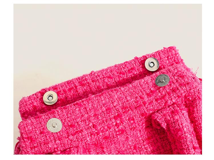 Pink Doll Crossbody Handbag – Barrel Shape, Tweed, Party-Ready Chic
