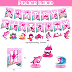 Pink Shark Birthday Decorations for Baby Girl – Balloons, Banners, Centerpieces & Cake Toppers