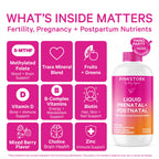 Pink Stork Liquid Prenatal Vitamins for Women – Berry Flavor, Organic Whole-Food Blend, 32 Servings