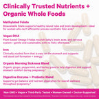 Pink Stork Premium Prenatal Vitamins – Organic Whole-Food Blend with Methylated Folate, Choline & Vegan DHA
