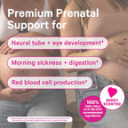 Pink Stork Premium Prenatal Vitamins – Organic Whole-Food Blend with Methylated Folate, Choline & Vegan DHA