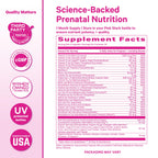 Pink Stork Premium Prenatal Vitamins – Organic Whole-Food Blend with Methylated Folate, Choline & Vegan DHA
