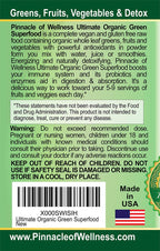 Pinnacle of Wellness Organic Green Superfood Powder – Berry, 30 Servings (9.5 oz)