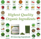 Pinnacle of Wellness Organic Green Superfood Powder – Berry, 30 Servings (9.5 oz)