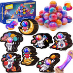 PIONJOY 28 Pack Valentines Galaxy Slime Toys for Kids – Galaxy Slime with Cards, Party Favors