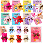 PIONJOY 28-Pack Mini Bear Plush Keychains — Easter Gifts, Classroom Prizes & Party Favors