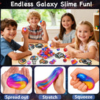 PIONJOY 28 Pack Valentines Galaxy Slime Toys for Kids – Galaxy Slime with Cards, Party Favors
