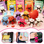 PIONJOY 28-Pack Mini Bear Plush Keychains — Easter Gifts, Classroom Prizes & Party Favors