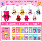 PIONJOY 28-Pack Mini Bear Plush Keychains — Easter Gifts, Classroom Prizes & Party Favors
