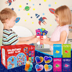 PIONJOY 28-Pack Valentines Galaxy Hearts Slime Gifts for Kids – Classroom Prizes & Party Favors
