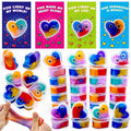 PIONJOY 28-Pack Valentines Galaxy Hearts Slime Gifts for Kids – Classroom Prizes & Party Favors