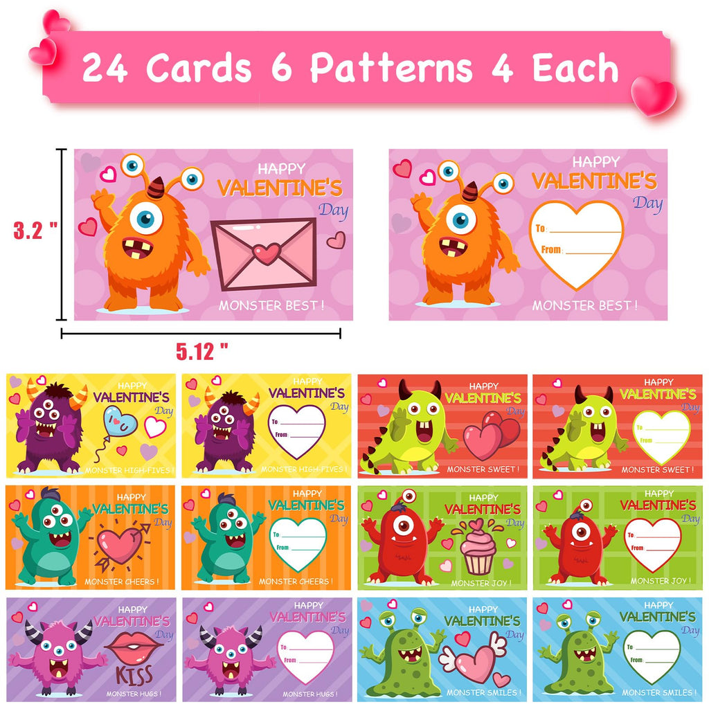 PIONJOY 24-Pack Valentines LED Puffy Ball Toys | Classroom Gifts & Party Favors