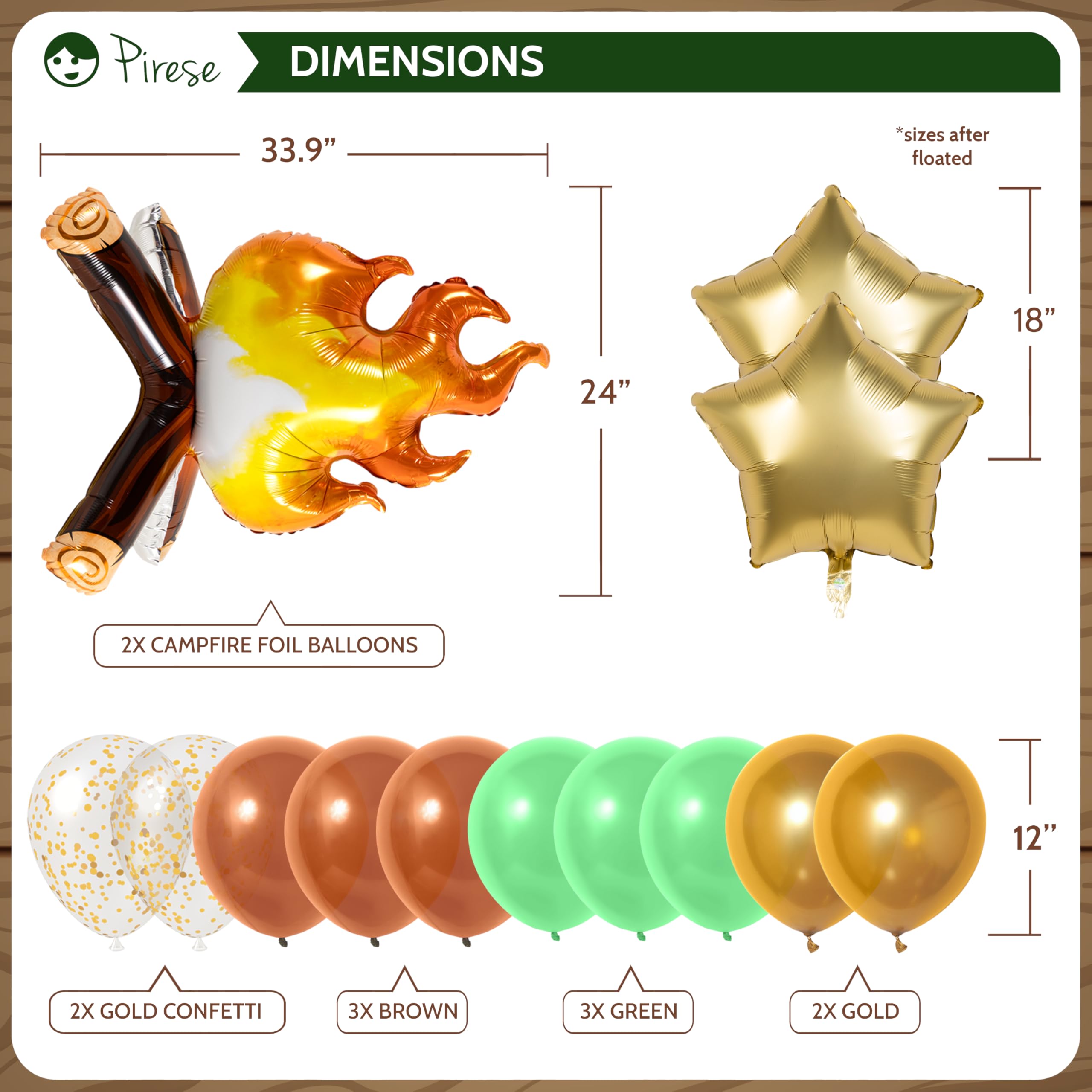 PIRESE One Happy Camper Birthday Decorations – Campfire Banner Kit with Balloons