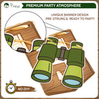 PIRESE One Happy Camper Birthday Decorations – Campfire Banner Kit with Balloons