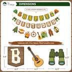 PIRESE One Happy Camper Birthday Decorations – Campfire Banner Kit with Balloons