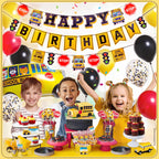 PIRESE Wheels on the Bus Birthday Banner Kit – All-in-One School Bus Party Decor