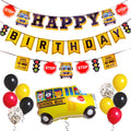 PIRESE Wheels on the Bus Birthday Banner Kit – All-in-One School Bus Party Decor