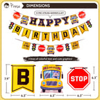 PIRESE Wheels on the Bus Birthday Banner Kit – All-in-One School Bus Party Decor
